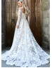 Off Shoulder White Lace Tulle Fairytale Wedding Dress